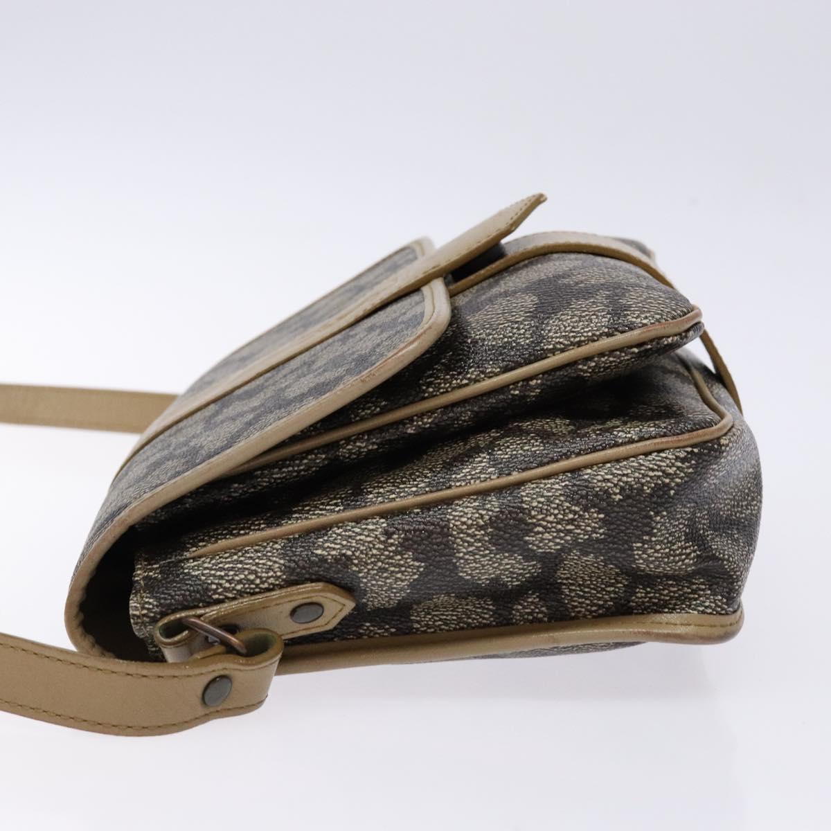 SAINT LAURENT Shoulder Bag PVC Leather Beige Gray Auth bs28744