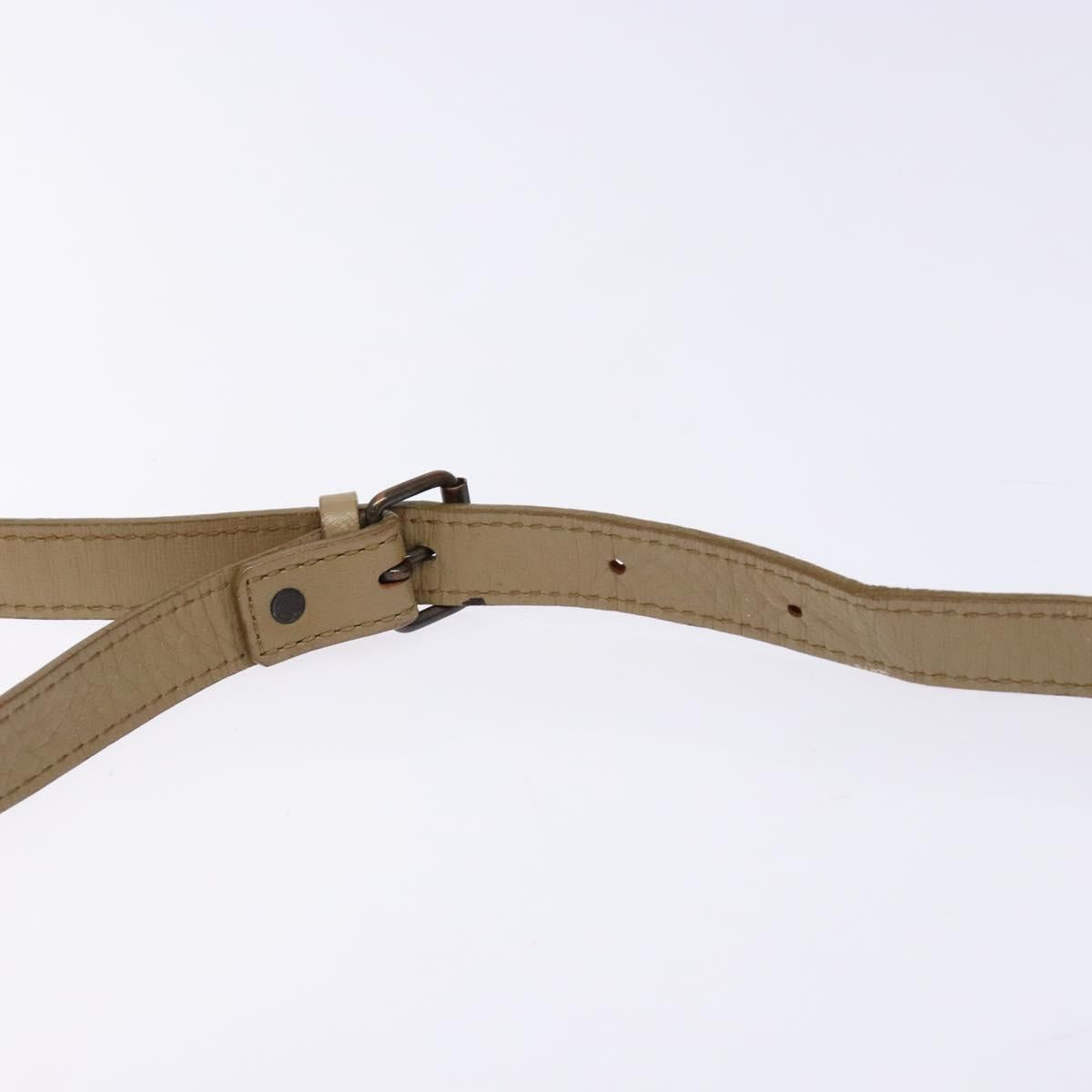 SAINT LAURENT Shoulder Bag PVC Leather Beige Gray Auth bs28744