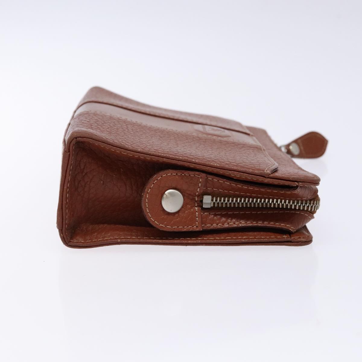 BURBERRY Clutch Bag Leather Brown Gold Auth bs28752