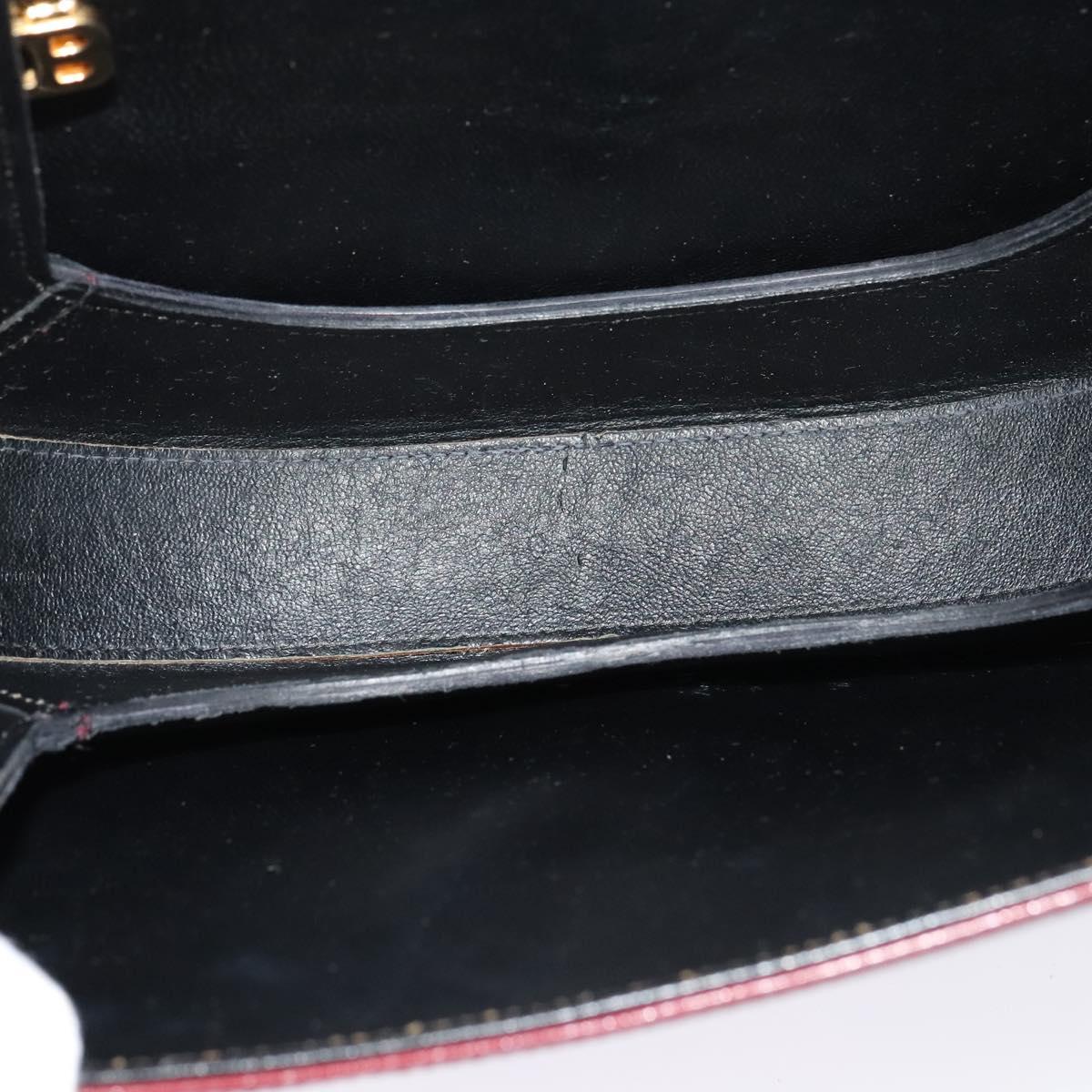 BALLY Shoulder Bag Leather Red Gold Auth bs28765