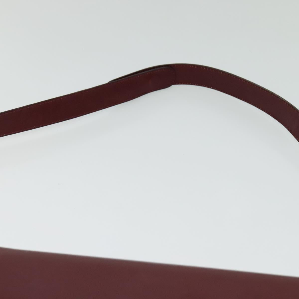BALLY Shoulder Bag Leather Red Gold Auth bs28765