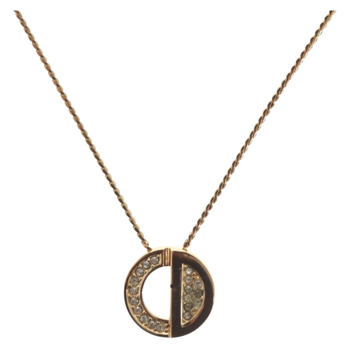 Christian Dior Necklace metal Gold Auth bs28769