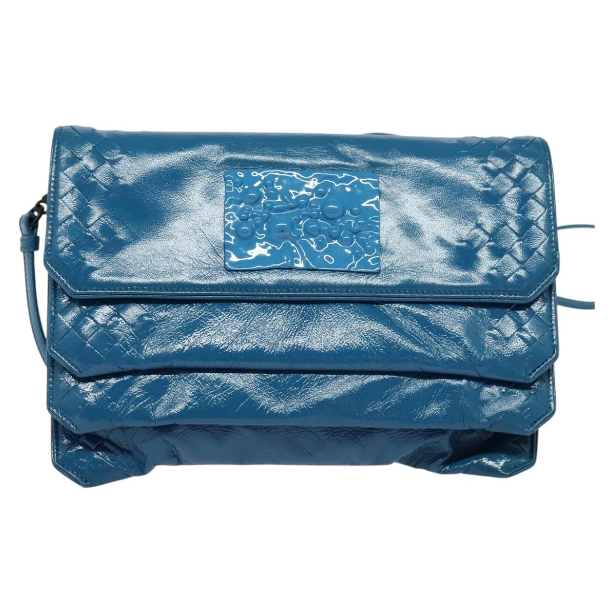BOTTEGA VENETA INTRECCIATO Shoulder Bag Leather Blue Auth bs28779