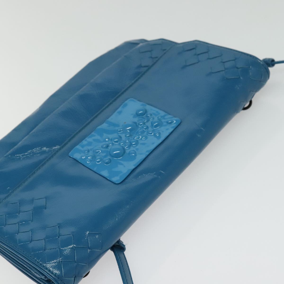 BOTTEGA VENETA INTRECCIATO Shoulder Bag Leather Blue Auth bs28779