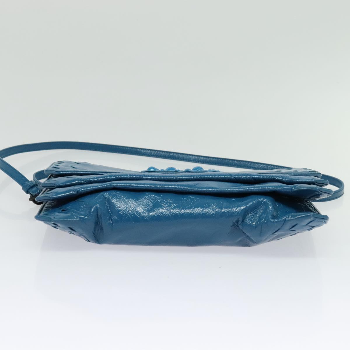 BOTTEGA VENETA INTRECCIATO Shoulder Bag Leather Blue Auth bs28779