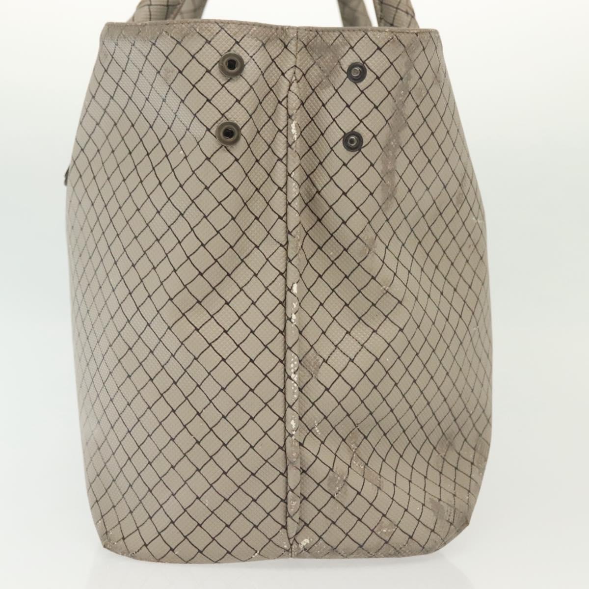 BOTTEGA VENETA Tote Bag PVC Leather Gray Auth bs28782