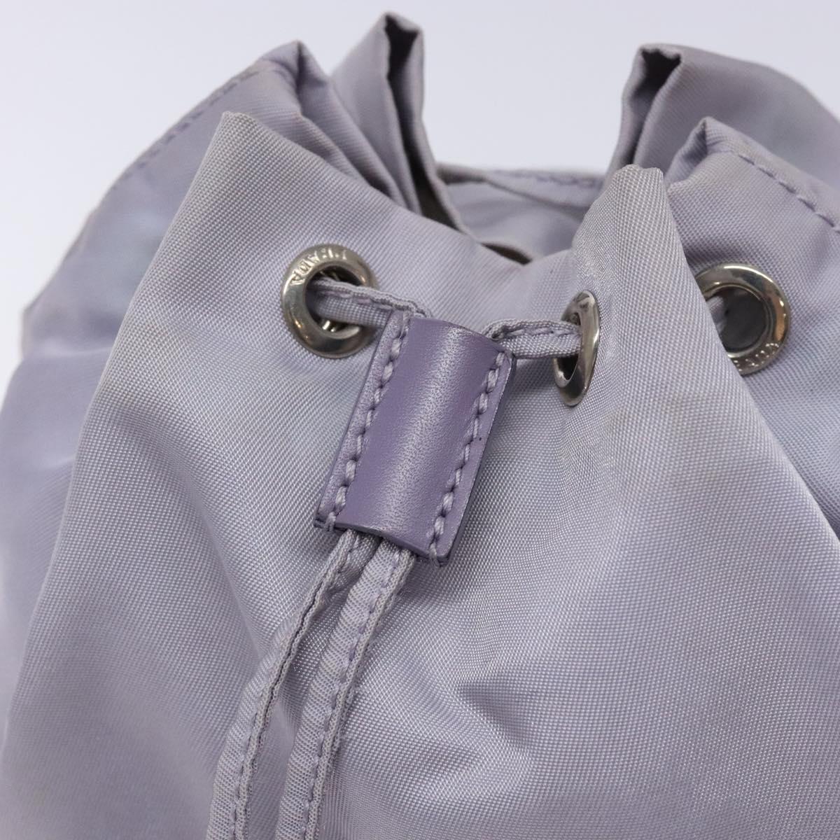 PRADA Purse Pouch Nylon Purple Silver Auth bs28790