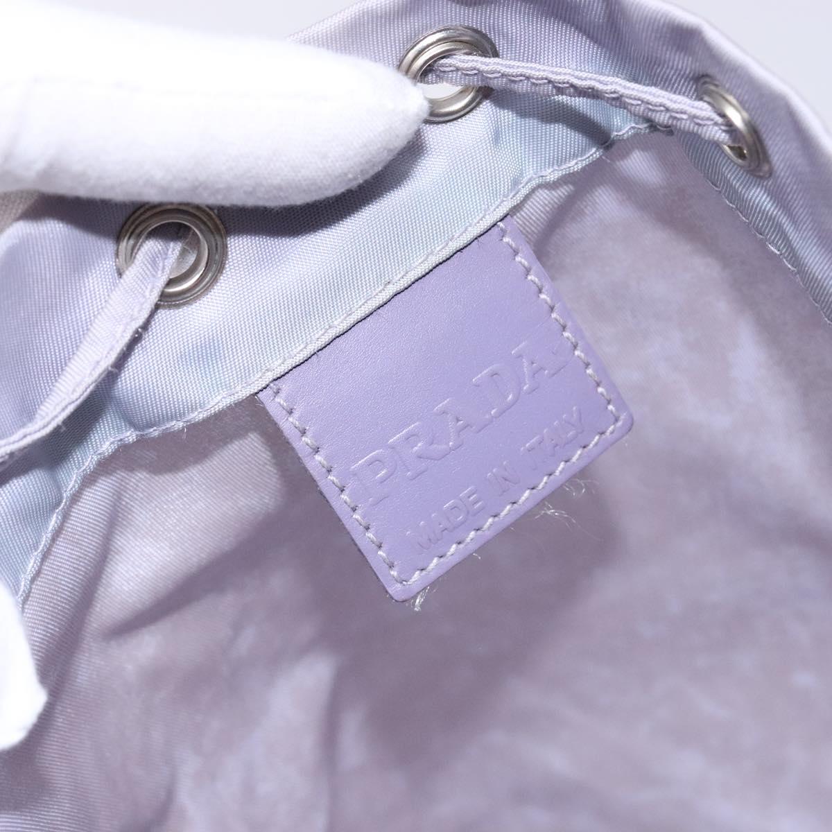 PRADA Purse Pouch Nylon Purple Silver Auth bs28790