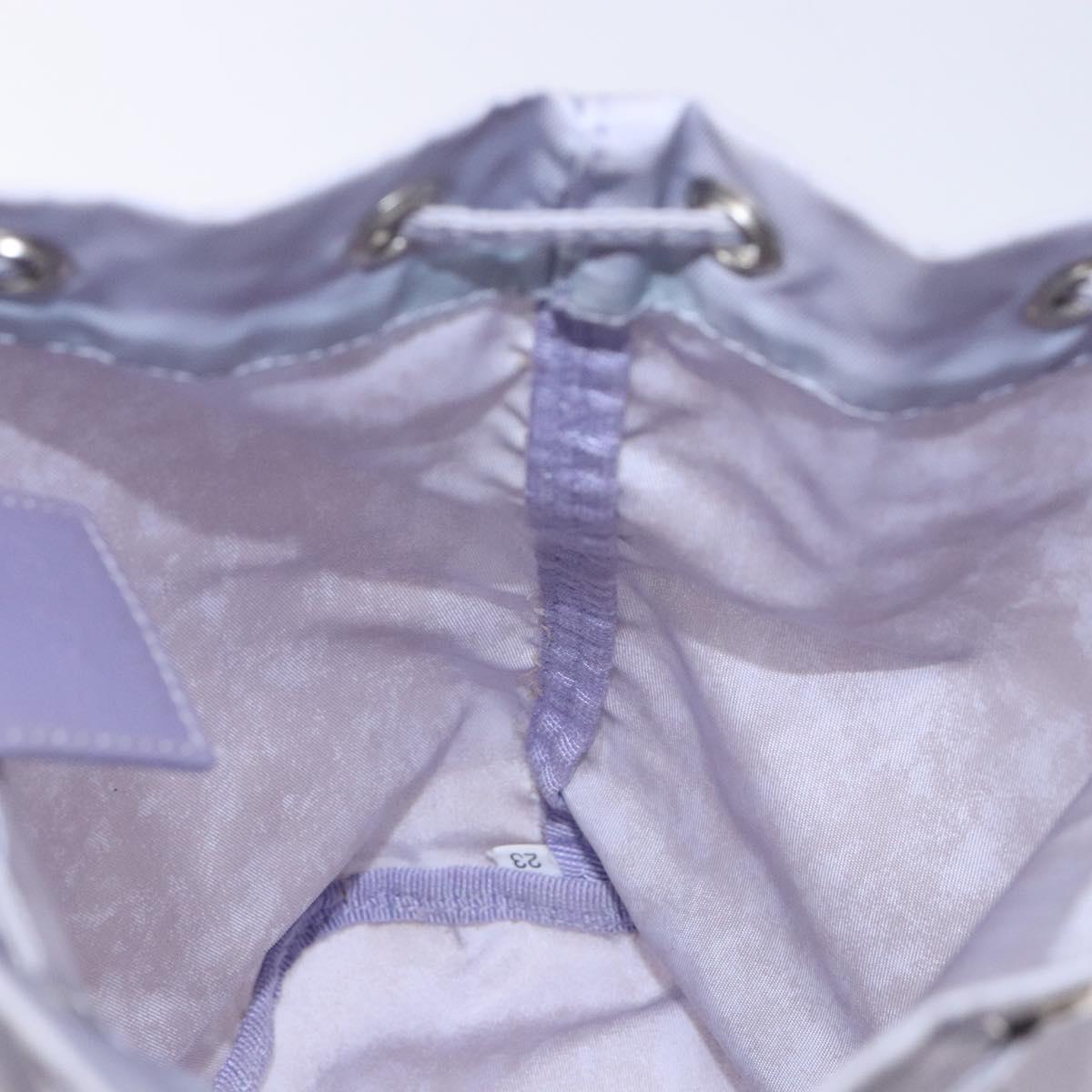 PRADA Purse Pouch Nylon Purple Silver Auth bs28790