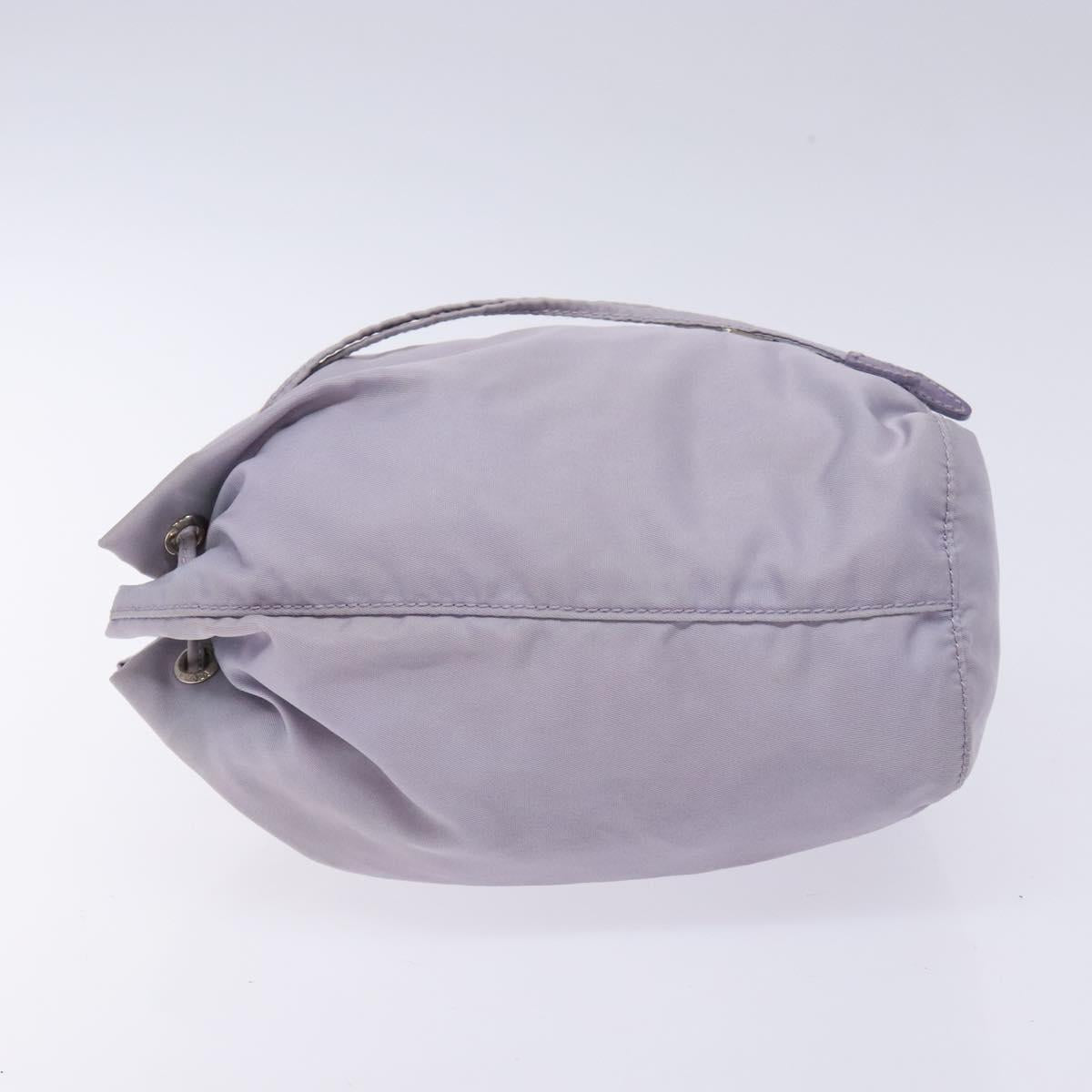 PRADA Purse Pouch Nylon Purple Silver Auth bs28790