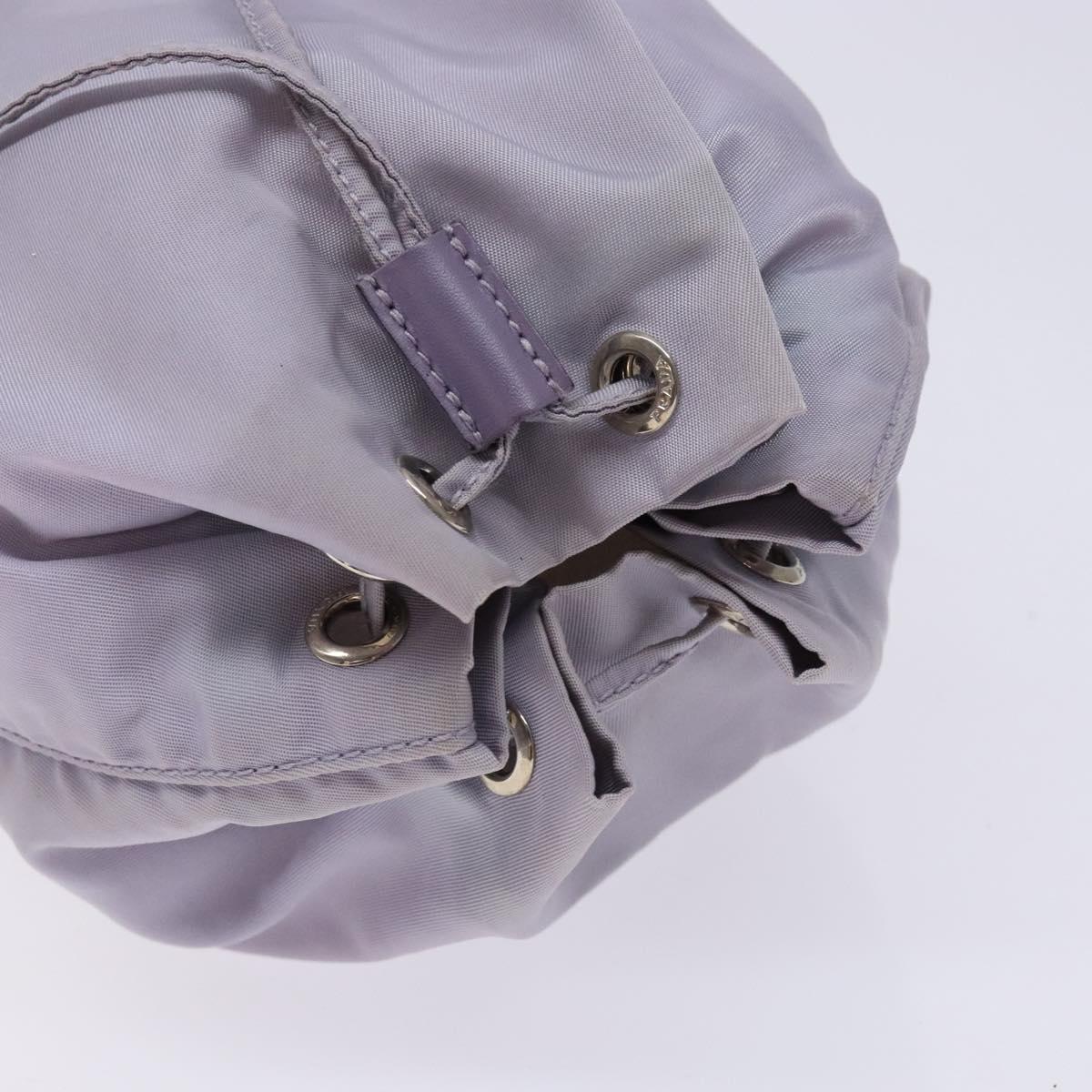 PRADA Purse Pouch Nylon Purple Silver Auth bs28790