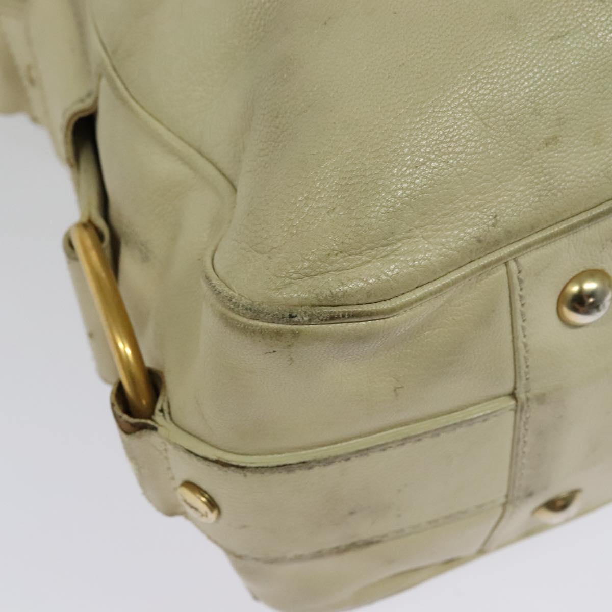 SAINT LAURENT Tote Bag Leather Beige Gold 169366 Auth bs28797