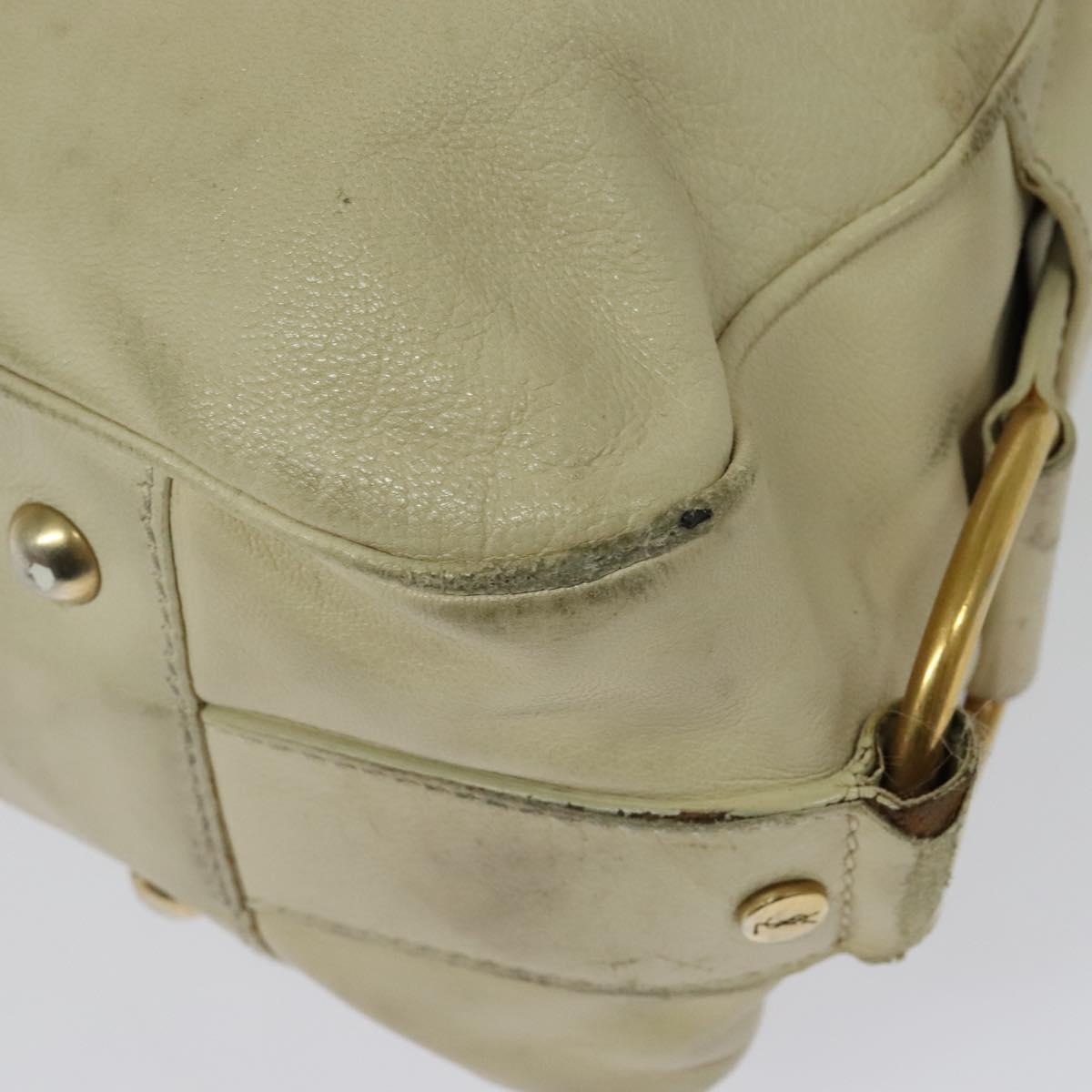 SAINT LAURENT Tote Bag Leather Beige Gold 169366 Auth bs28797