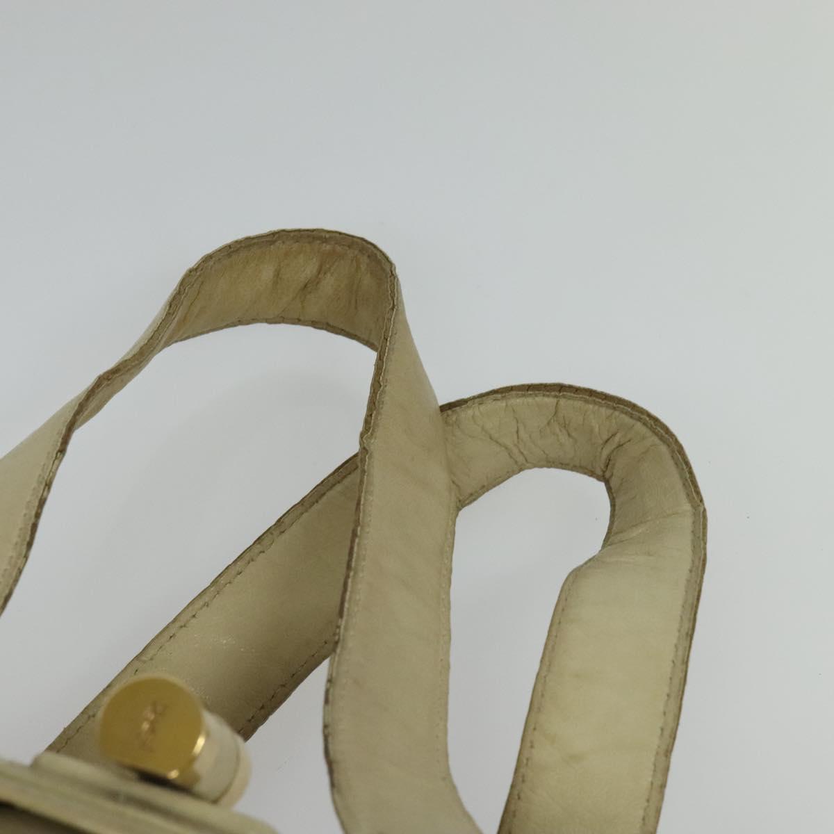 SAINT LAURENT Tote Bag Leather Beige Gold 169366 Auth bs28797