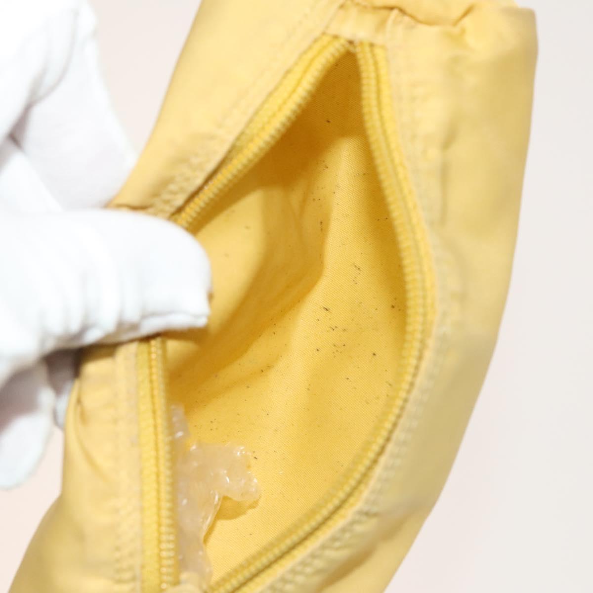 PRADA Pouch Nylon 4Set Black Pink yellow Auth bs28799