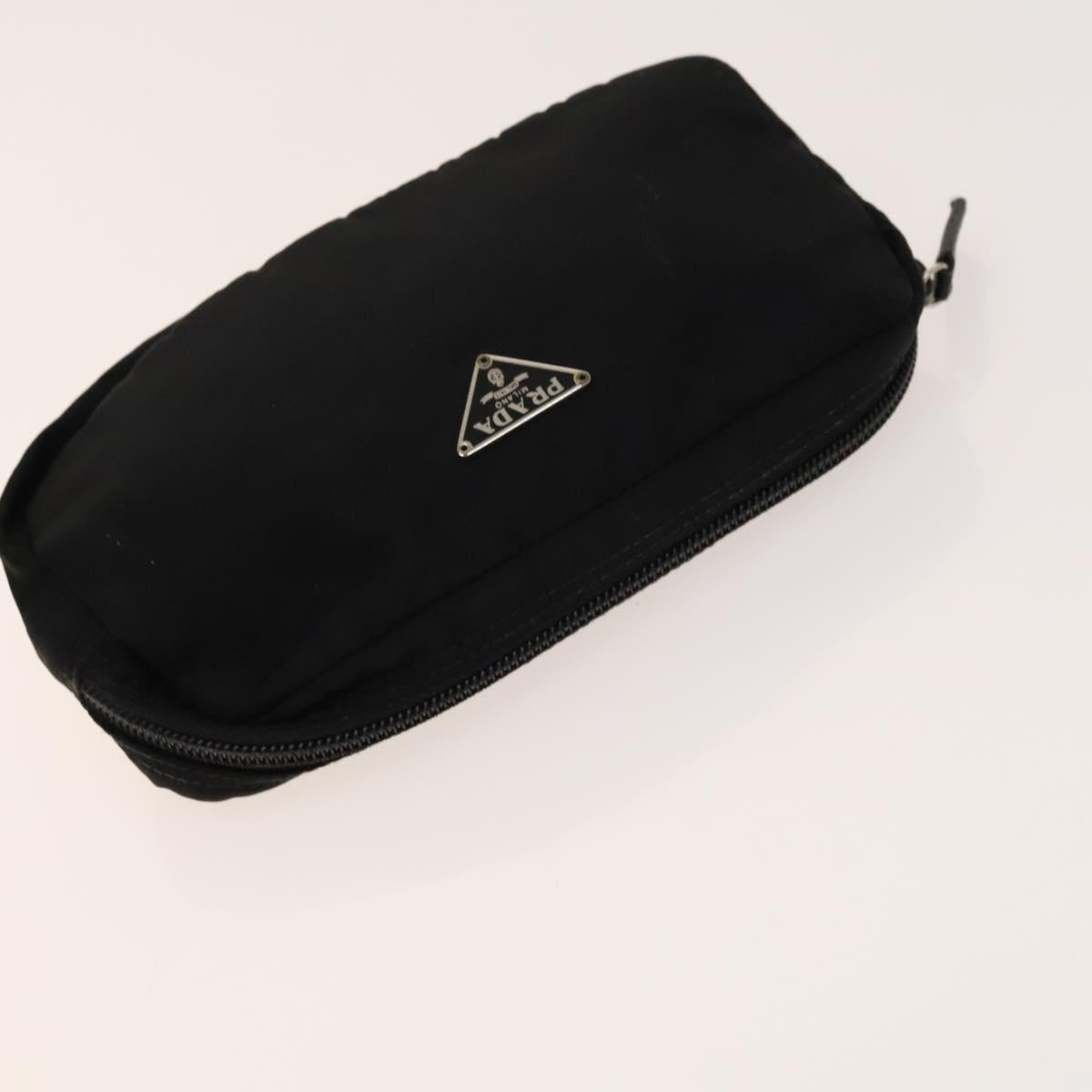 PRADA Pouch Nylon 4Set Black Pink yellow Auth bs28799