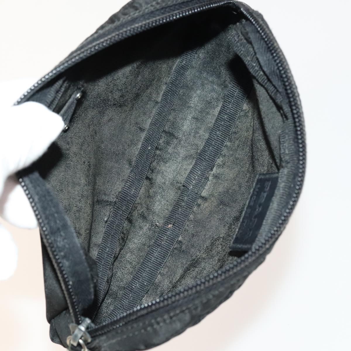 PRADA Pouch Nylon 4Set Black Pink yellow Auth bs28799