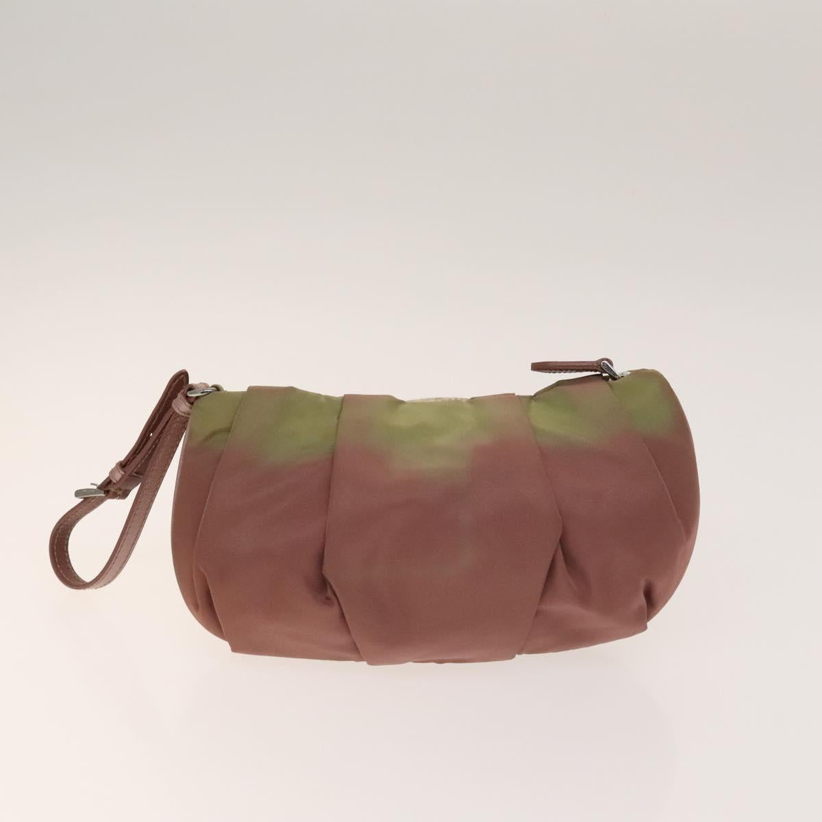 PRADA Pouch Nylon 4Set Black Pink yellow Auth bs28799