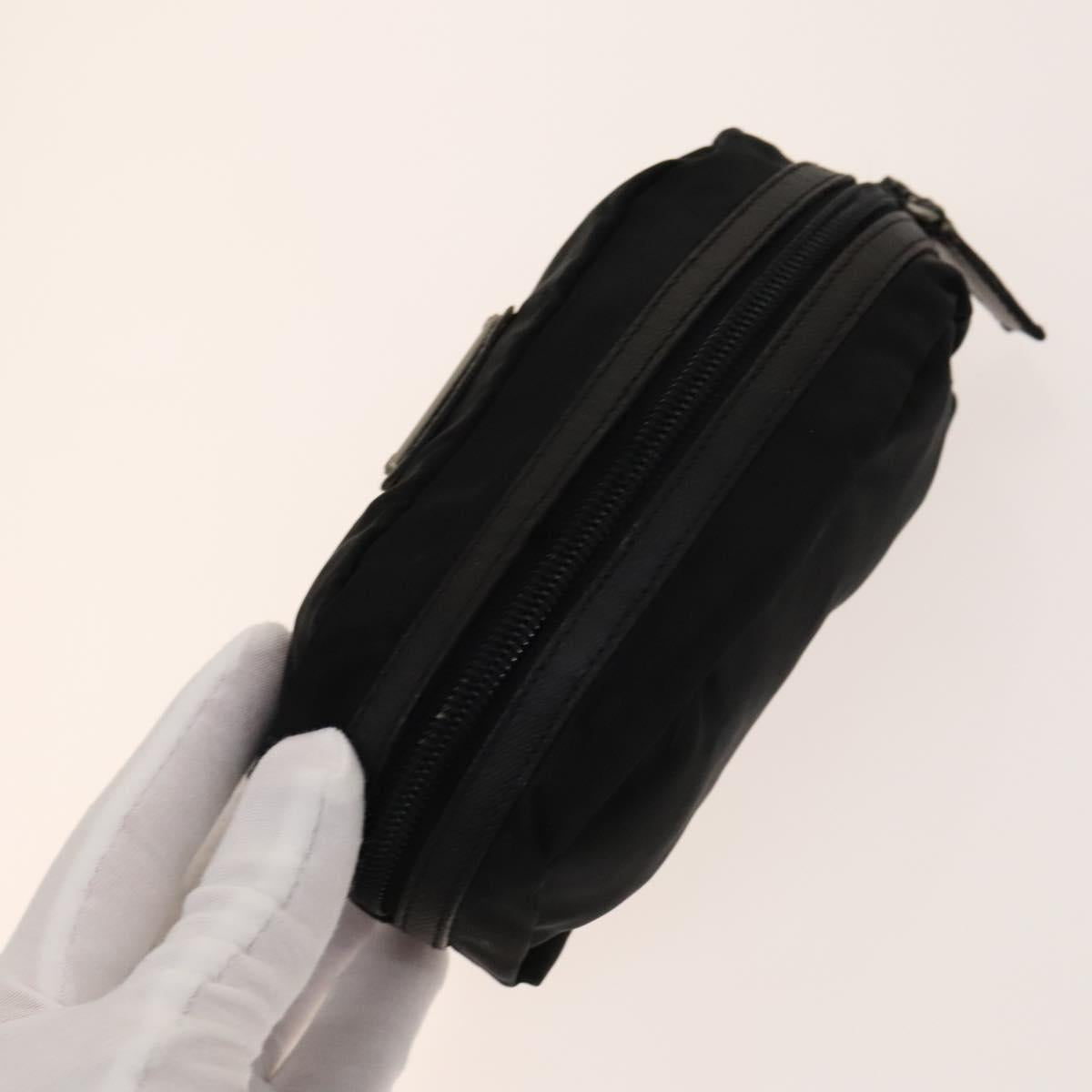 PRADA Pouch Nylon 4Set Black Pink yellow Auth bs28799