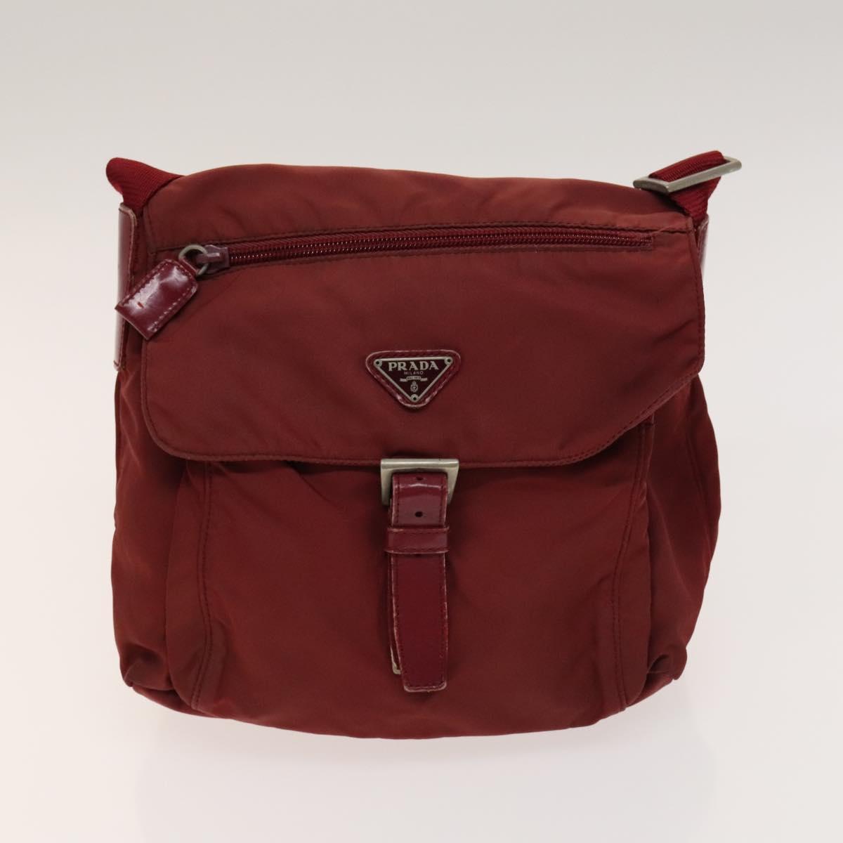 PRADA Bag Nylon 4Set Black Green Bordeaux Auth bs28803