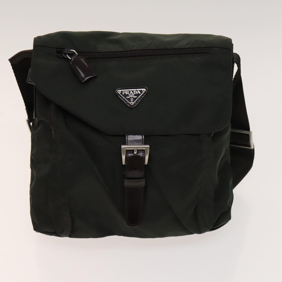 PRADA Bag Nylon 4Set Black Green Bordeaux Auth bs28803