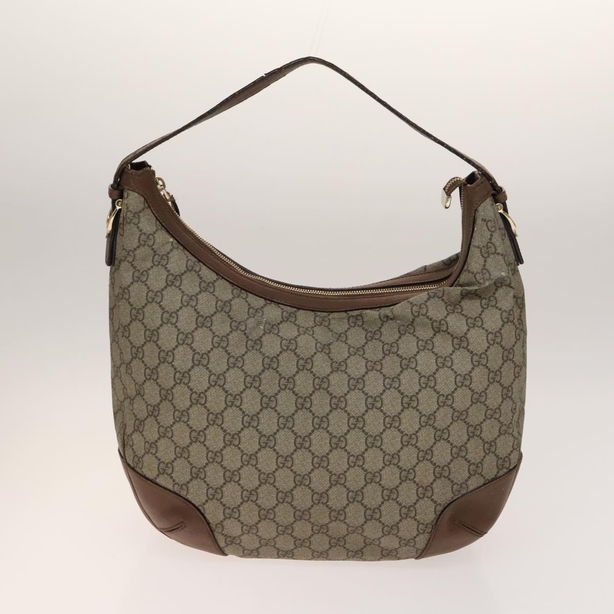 GUCCI GG Canvas Supreme Web Sherry Line Bag Leather PVC 3Set Beige Auth bs28804