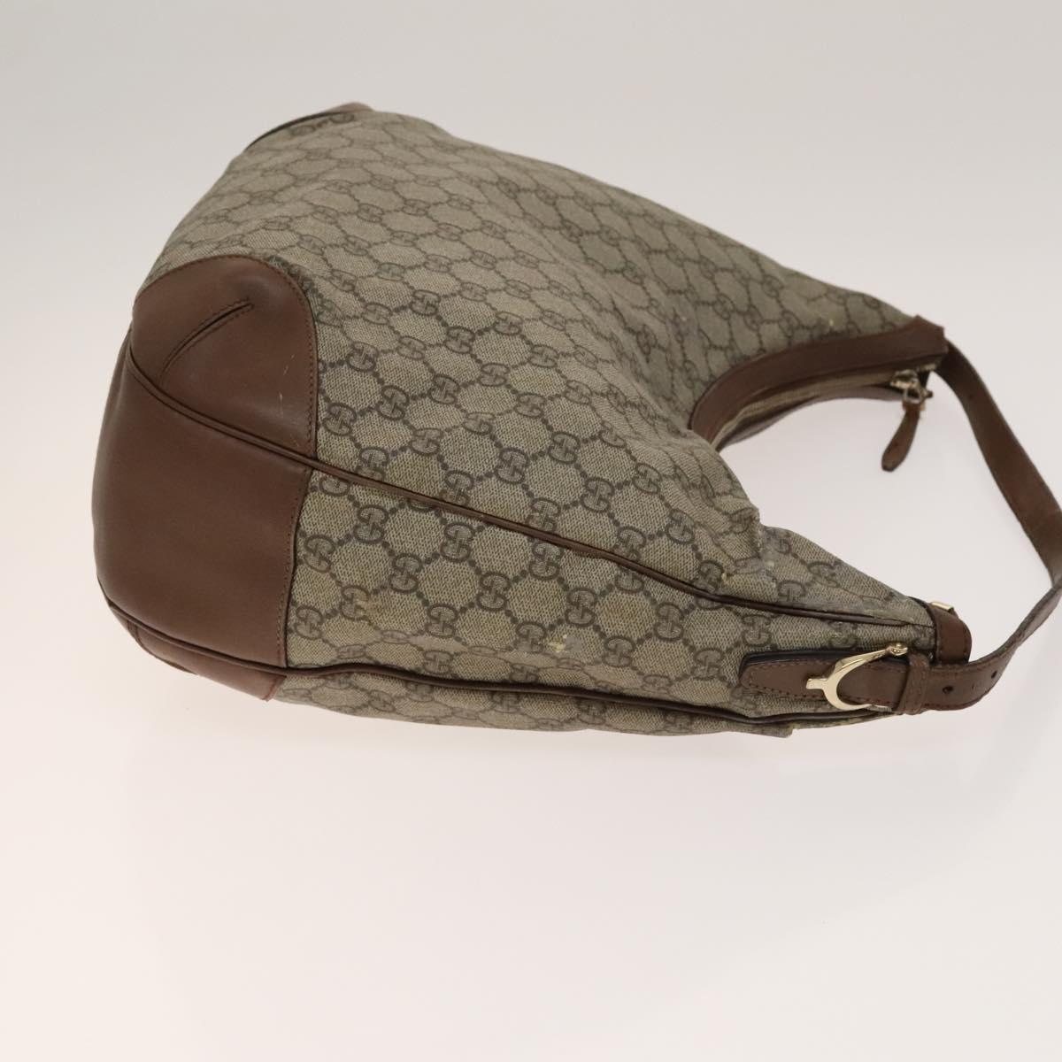 GUCCI GG Canvas Supreme Web Sherry Line Bag Leather PVC 3Set Beige Auth bs28804