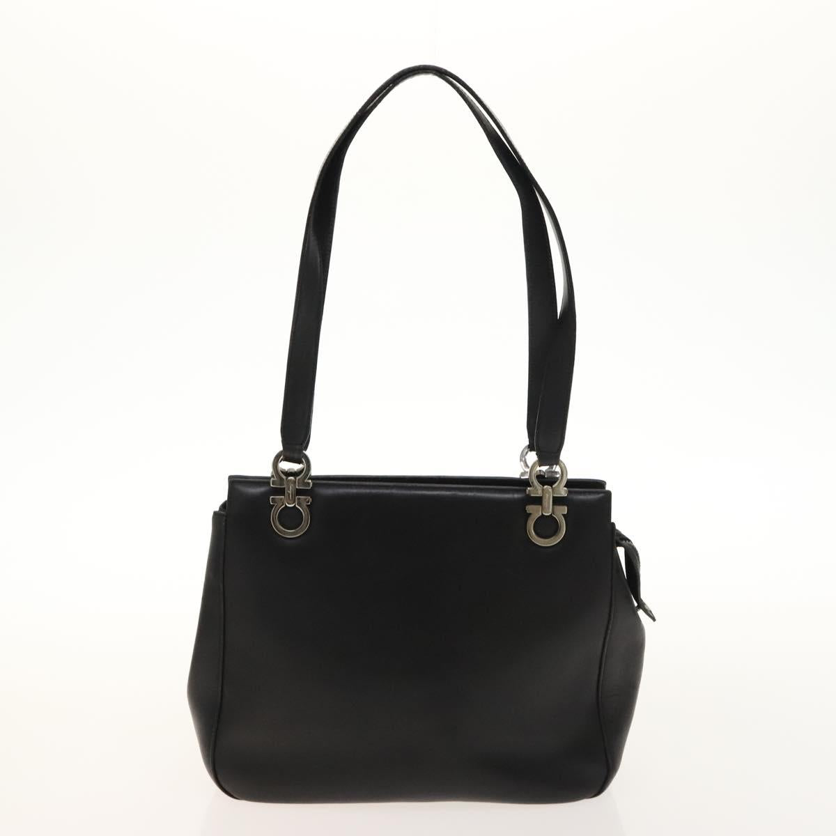 Salvatore Ferragamo Cartier Gancini Bag Leather 3 Set Black Auth bs28805