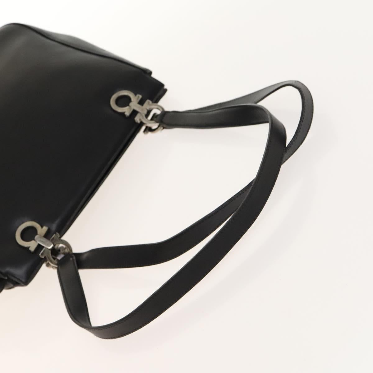 Salvatore Ferragamo Cartier Gancini Bag Leather 3 Set Black Auth bs28805