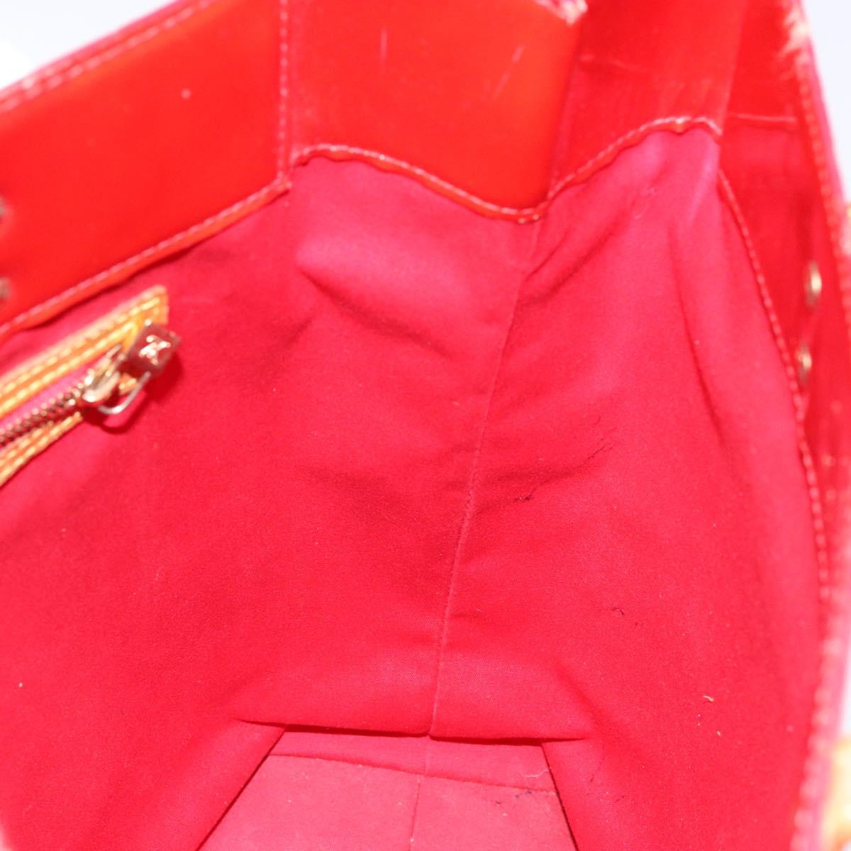 LOUIS VUITTON Monogram Vernis Reade MM Hand Bag Red Rouge M91086 LV Auth bs28811