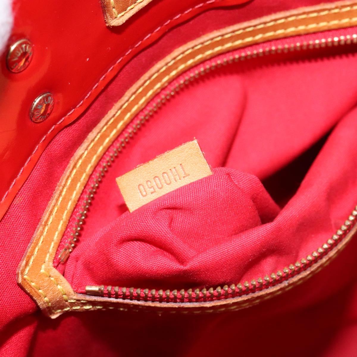 LOUIS VUITTON Monogram Vernis Reade MM Hand Bag Red Rouge M91086 LV Auth bs28811