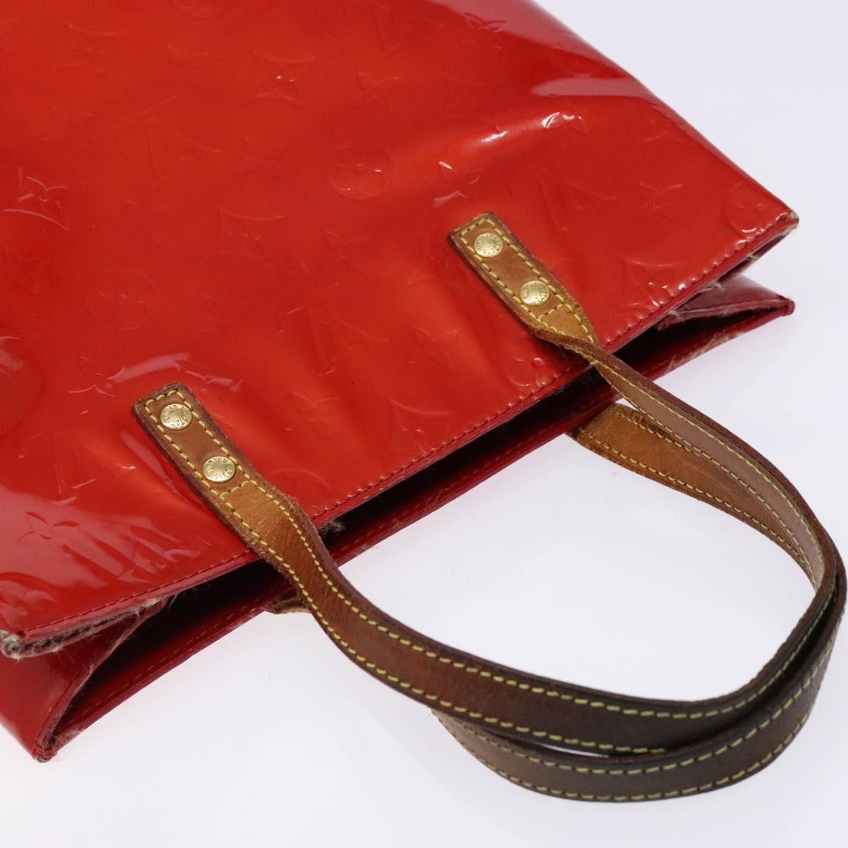 LOUIS VUITTON Monogram Vernis Reade MM Hand Bag Red Rouge M91086 LV Auth bs28811