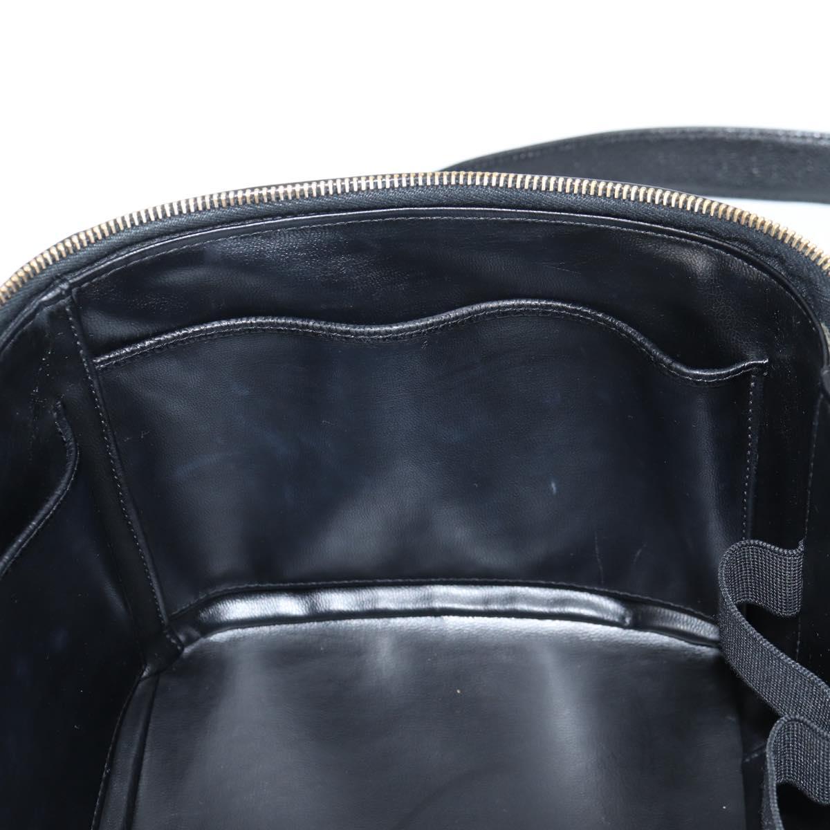 CHANEL Vanity Bag Caviar Skin 2way Black Gold CC Auth bs28866A