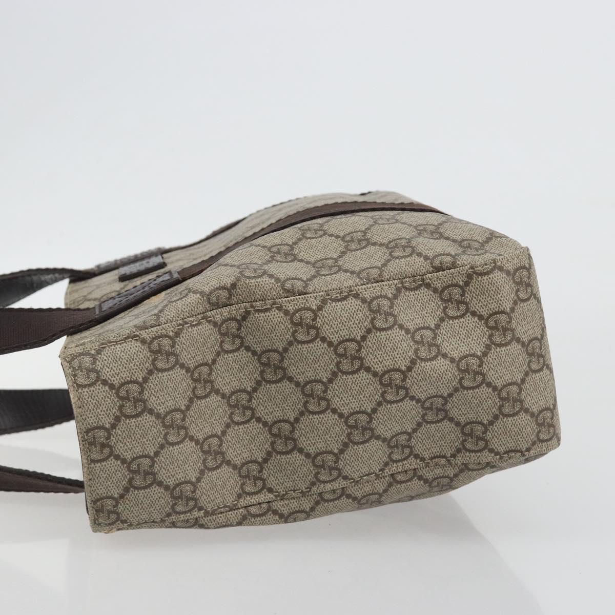 GUCCI GG Supreme Tote Bag PVC Beige Silver 141976 Auth bs28870