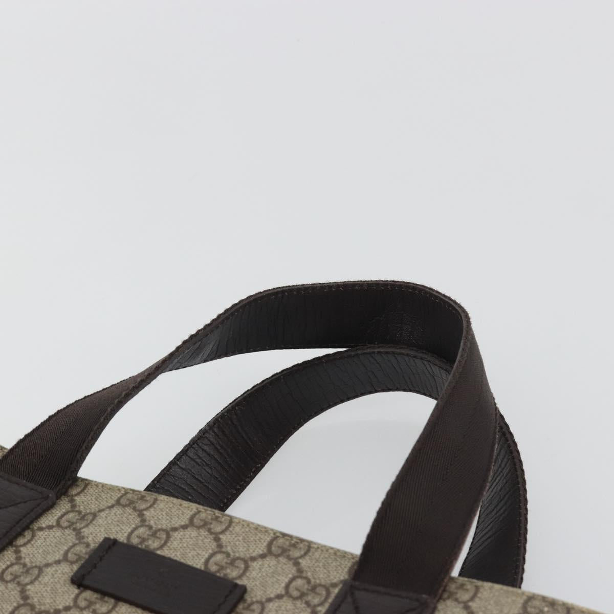 GUCCI GG Supreme Tote Bag PVC Beige Silver 141976 Auth bs28870