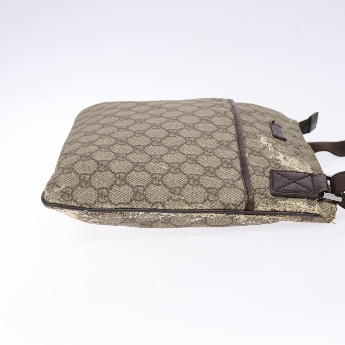 GUCCI GG Supreme Shoulder Bag PVC Beige Gold 141626 Auth bs28880