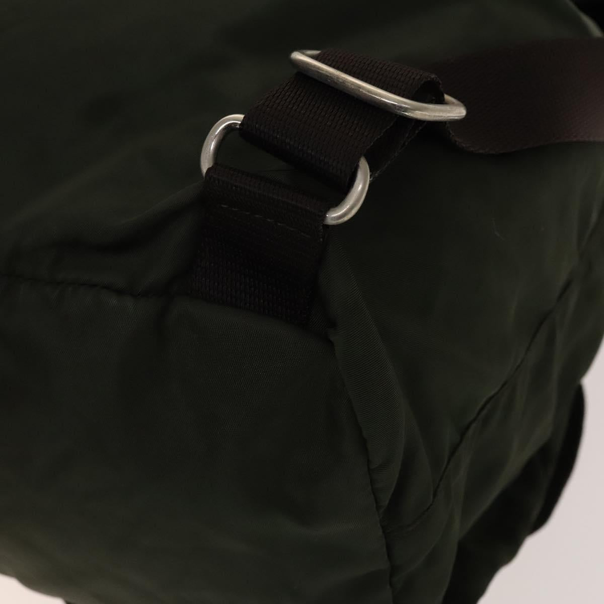 PRADA Backpack Nylon Khaki Silver Auth bs28888