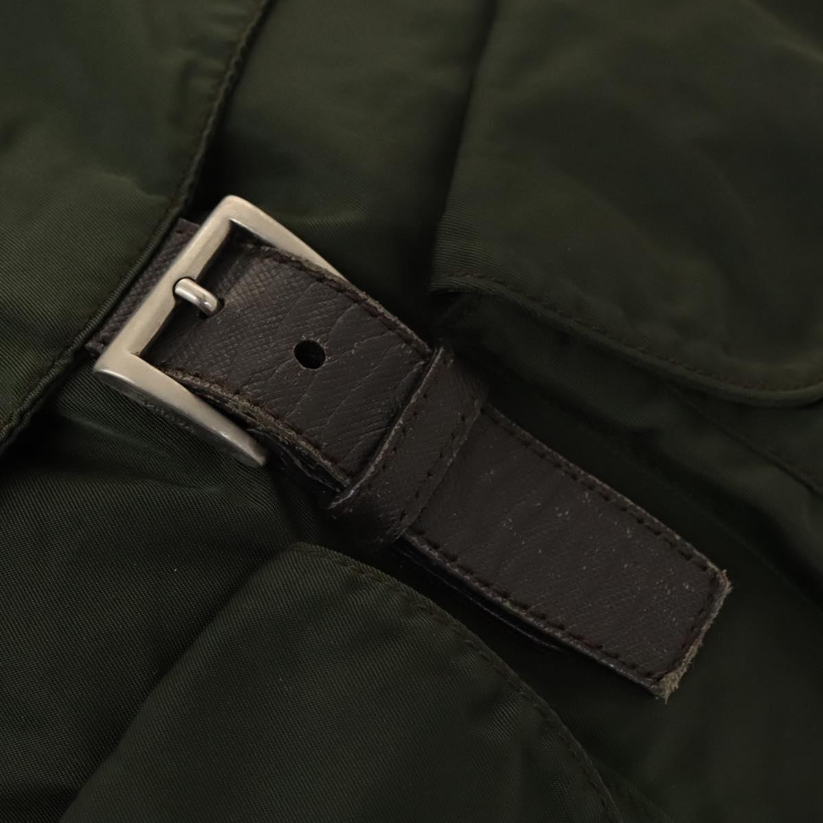 PRADA Backpack Nylon Khaki Silver Auth bs28888