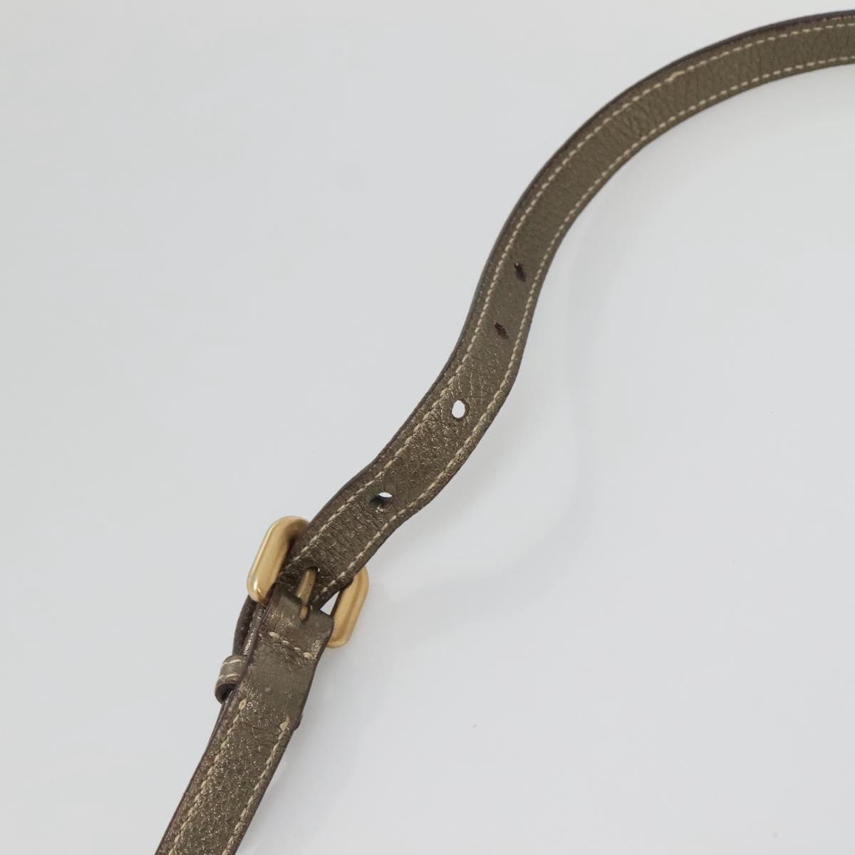 PRADA Hand Bag Canvas 2way Beige Gold Auth bs28891