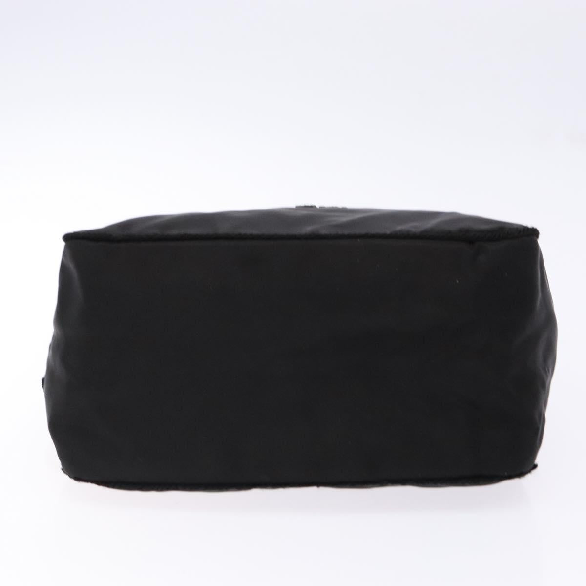 PRADA Hand Bag Nylon Black Gold Auth bs28894