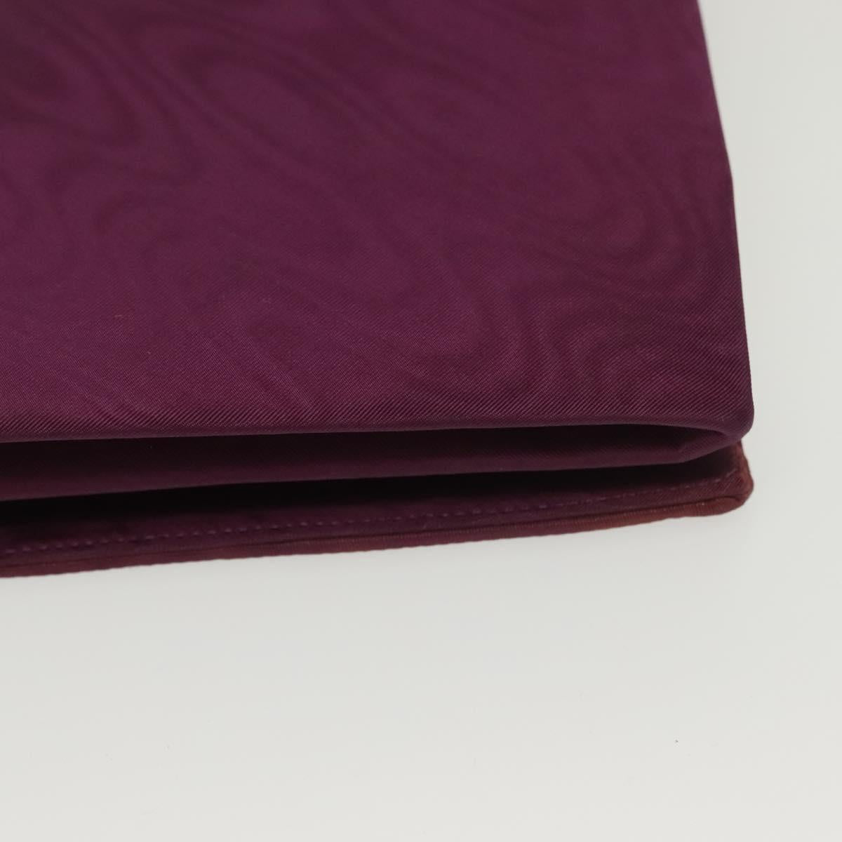 FENDI Clutch Bag Nylon Purple Gold Auth bs28906