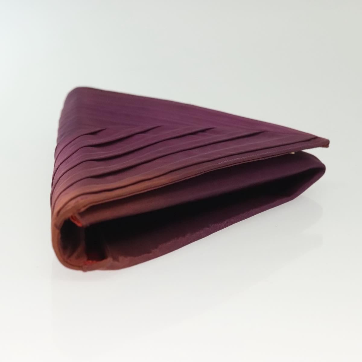 FENDI Clutch Bag Nylon Purple Gold Auth bs28906