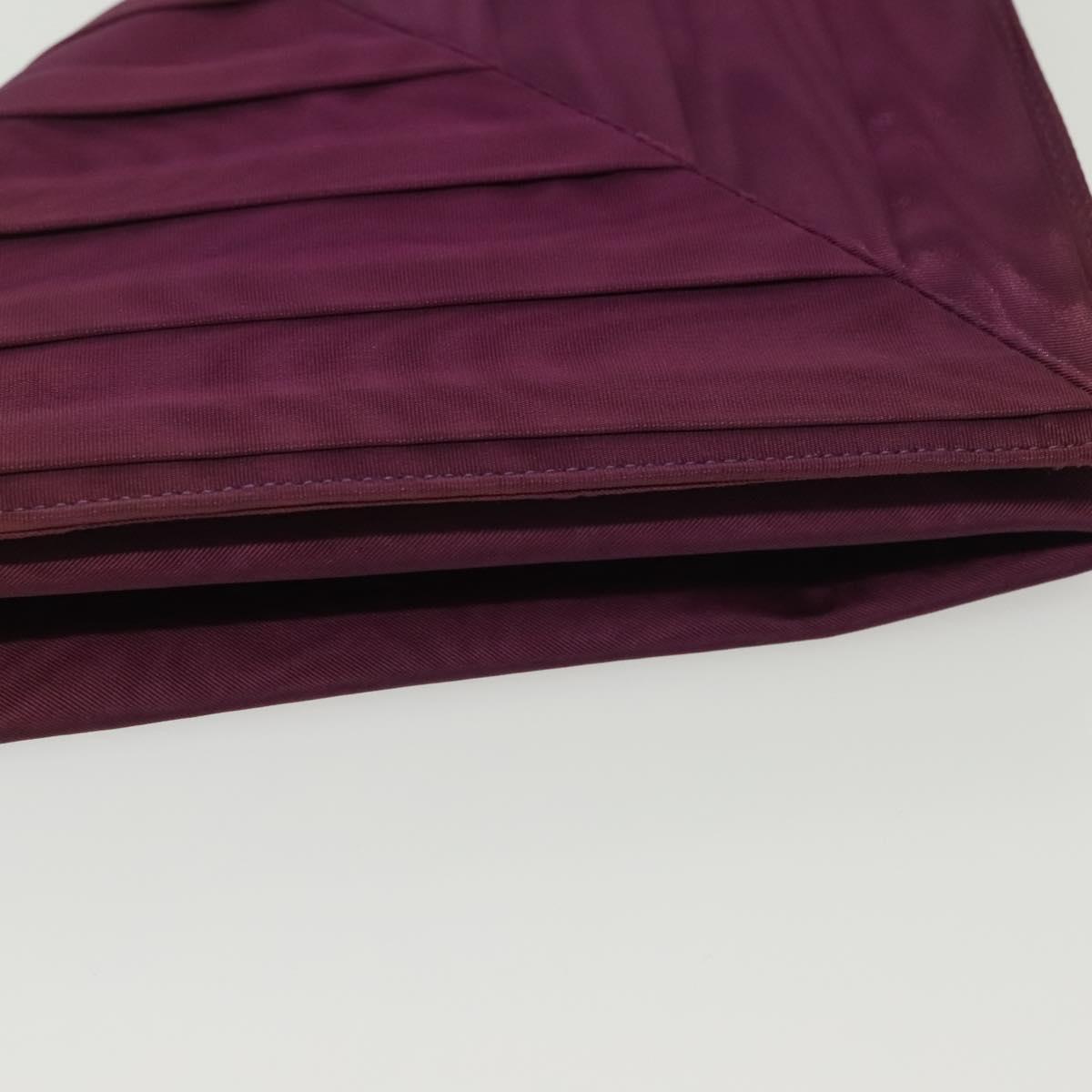 FENDI Clutch Bag Nylon Purple Gold Auth bs28906