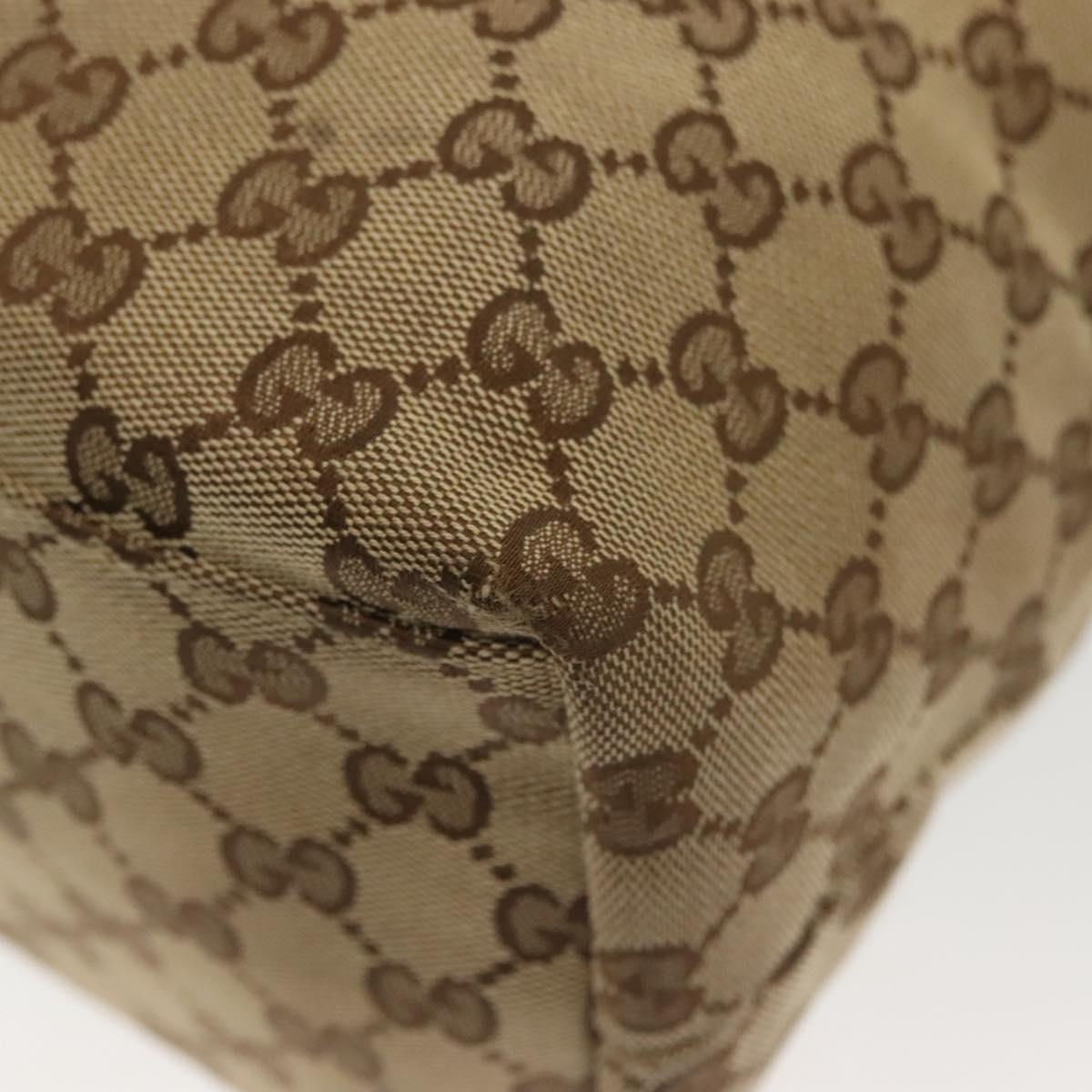 GUCCI GG Canvas Sherry Line Tote Bag Beige Gold 155524 Auth bs28913