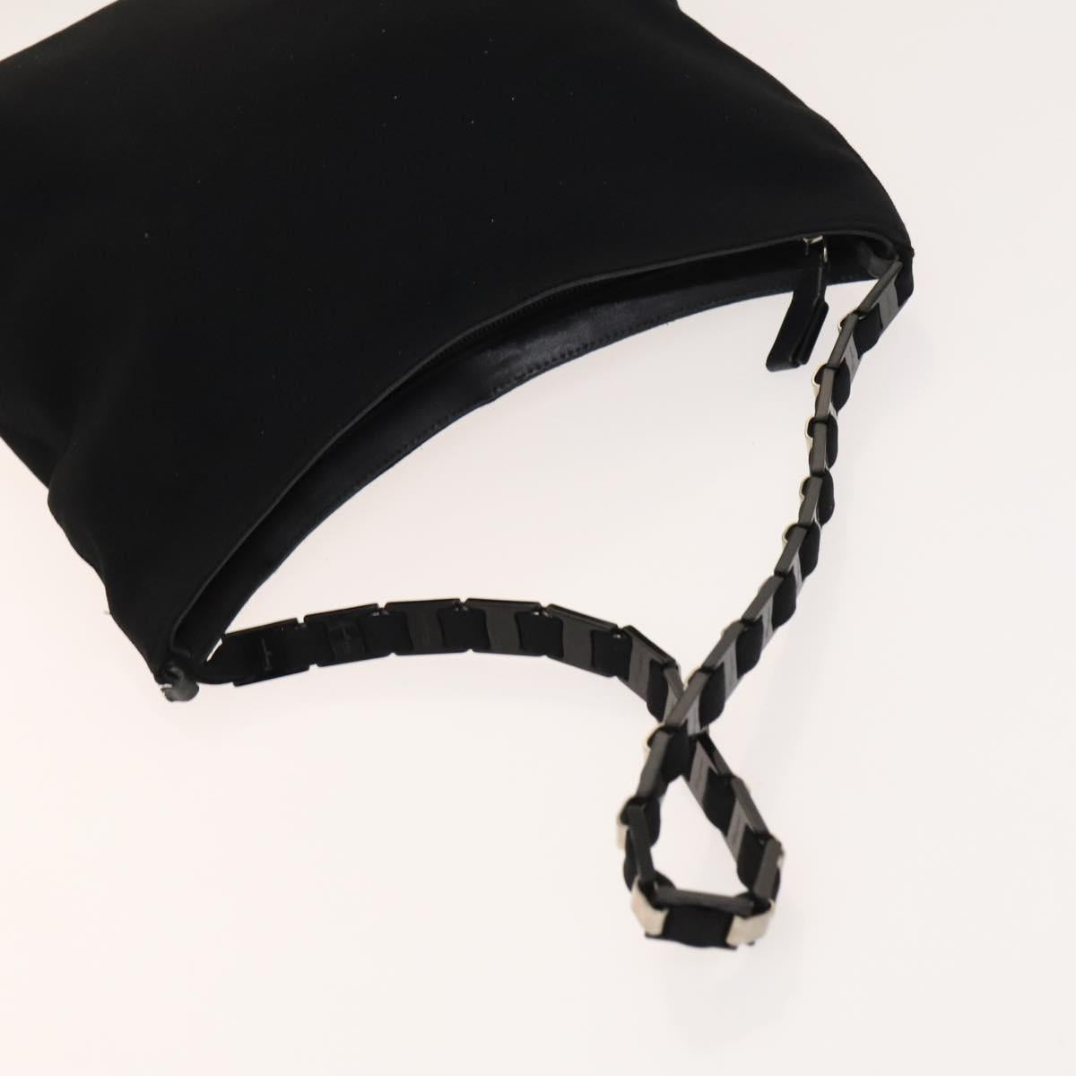 Salvatore Ferragamo Gancini Hand Bag Nylon 2Set Black Auth bs28917