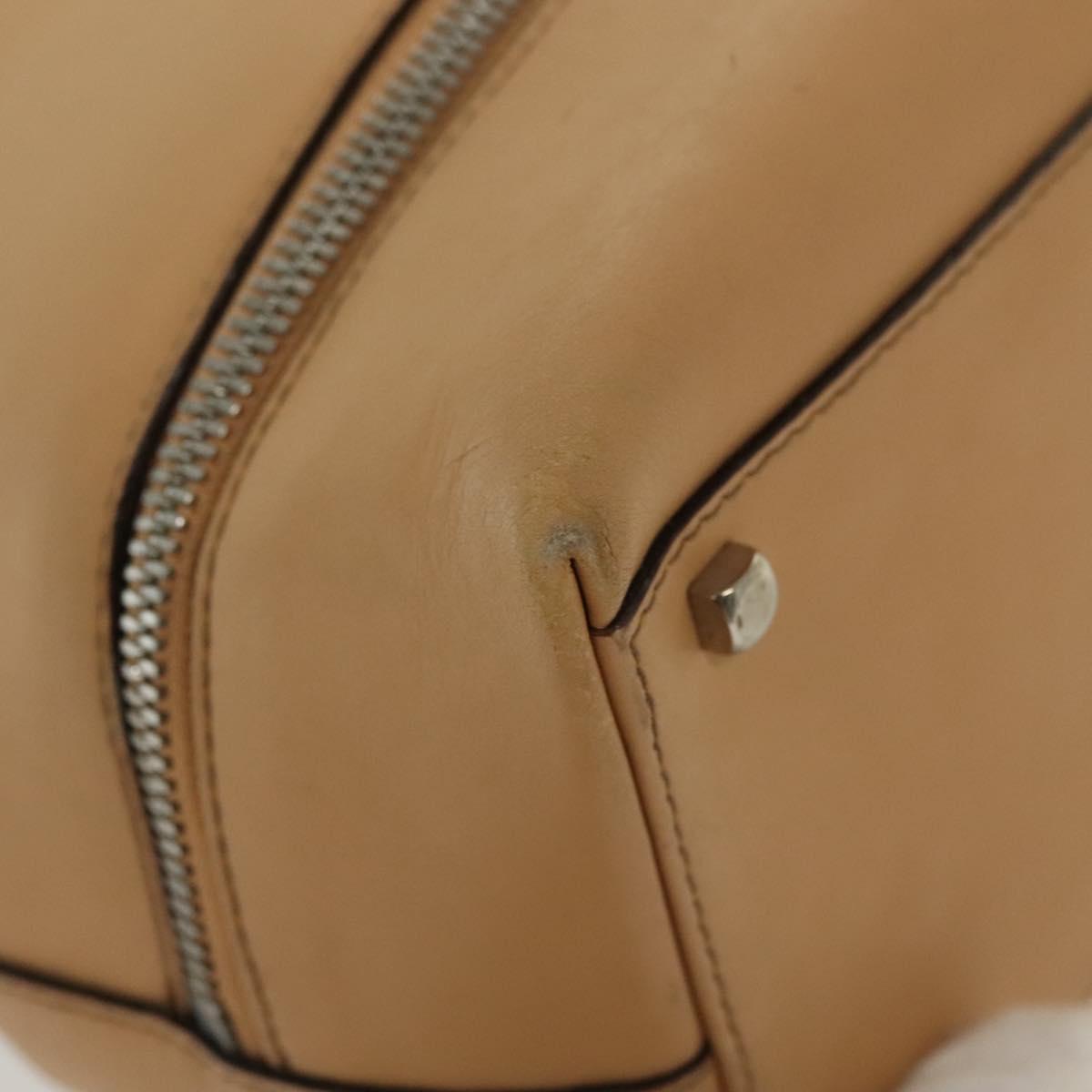 Salvatore Ferragamo Gancini Hand Bag Leather Brown gold Auth bs28925