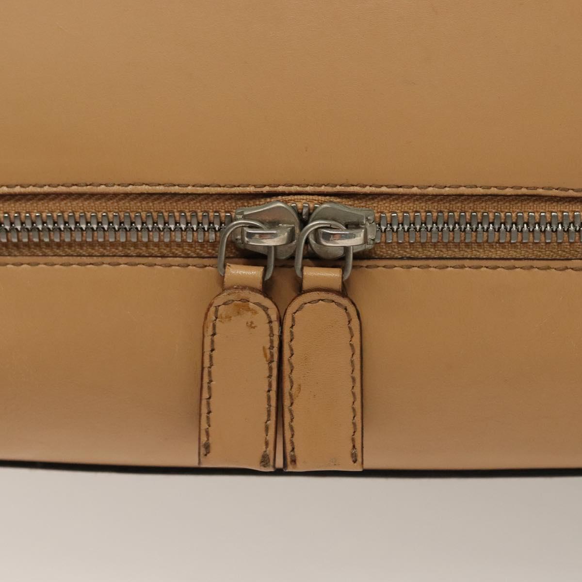Salvatore Ferragamo Gancini Hand Bag Leather Brown gold Auth bs28925
