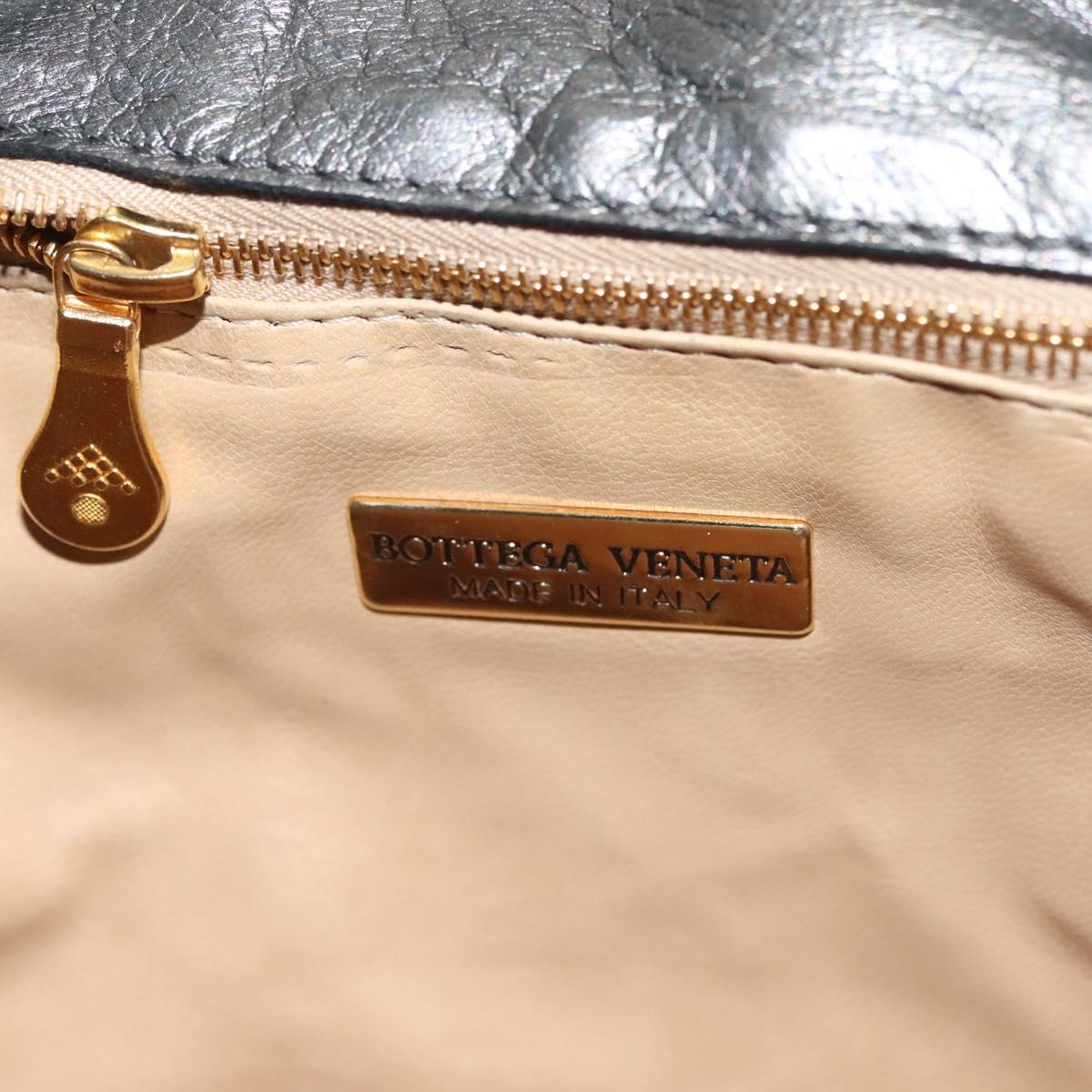 BOTTEGA VENETA INTRECCIATO Backpack Leather Silver Auth bs28930