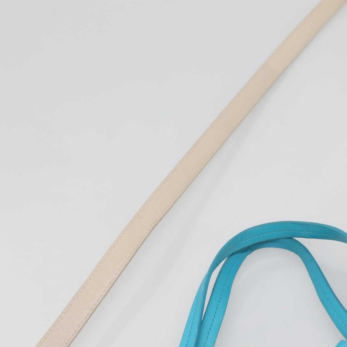 BOTTEGA VENETA INTRECCIATO Hand Bag Leather 2way Beige Light Blue Auth bs28931