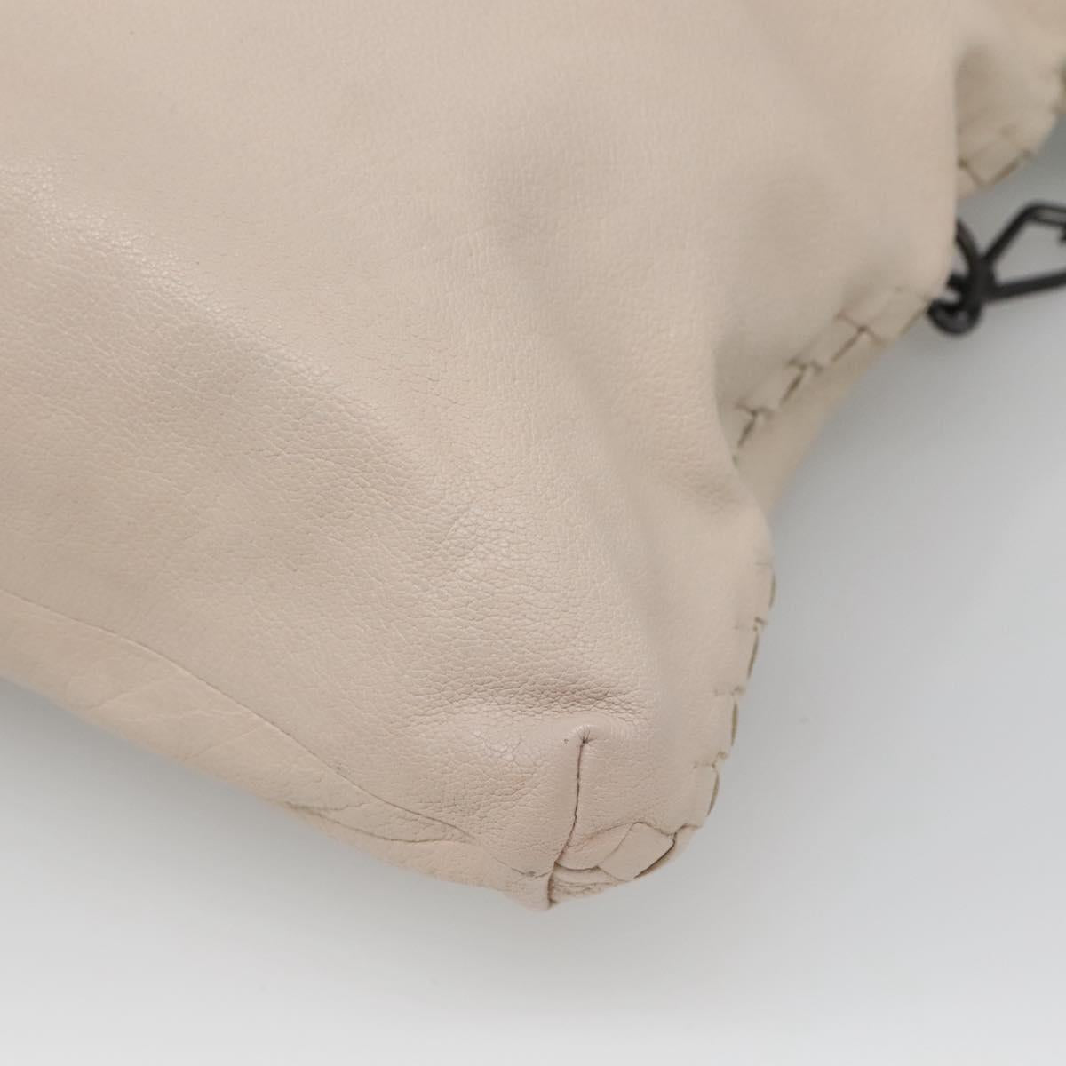 BOTTEGA VENETA INTRECCIATO Hand Bag Leather 2way Beige Light Blue Auth bs28931